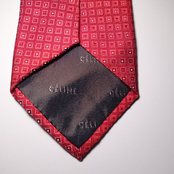 Vintage Celine 100% Silk Abstract Geometric Pattern Tie - Picture 6 of 7